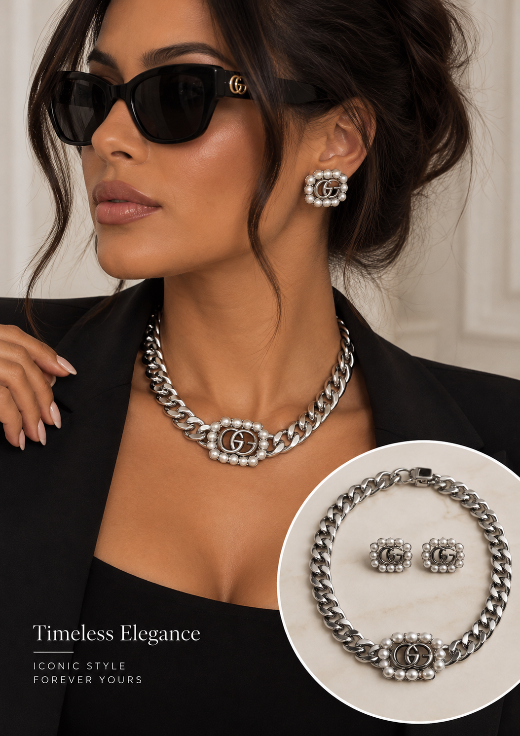 ✨ Silver Pearl Chain Set — Master Copy