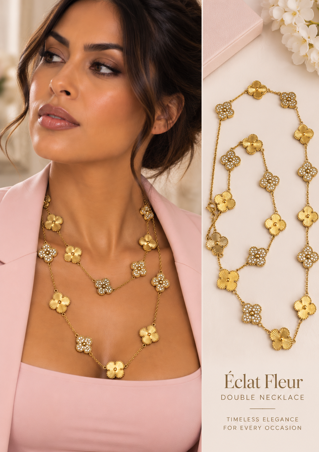 ✨Éclat Fleur Double Necklace