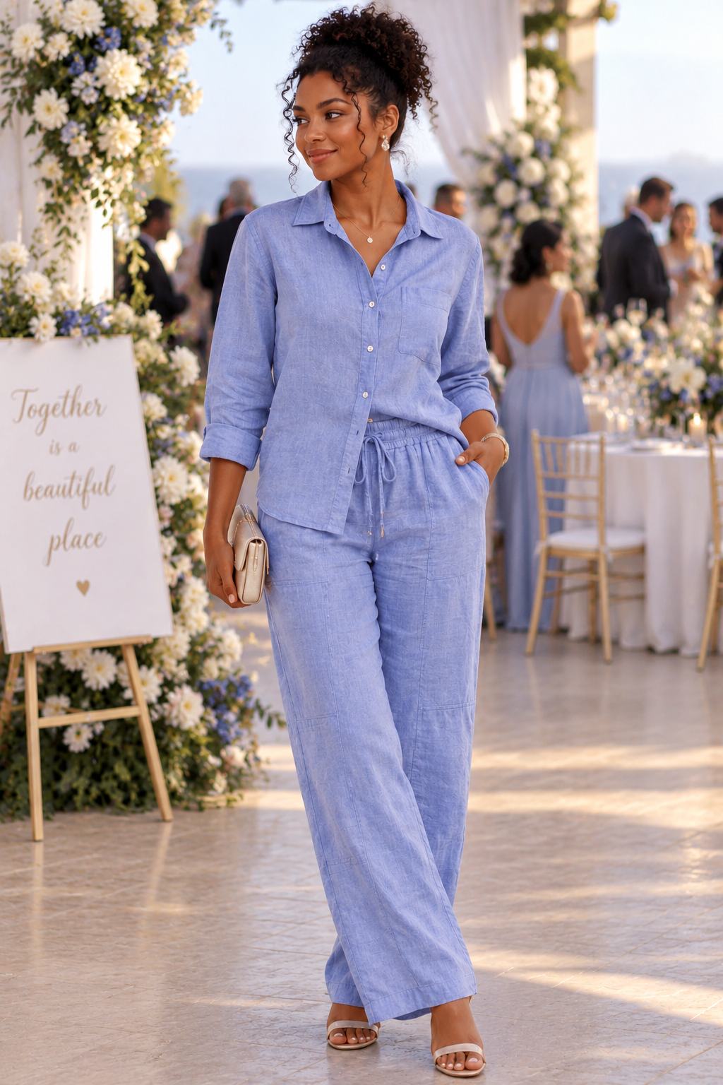 💜 Ensemble en Lin Bleu Lavande