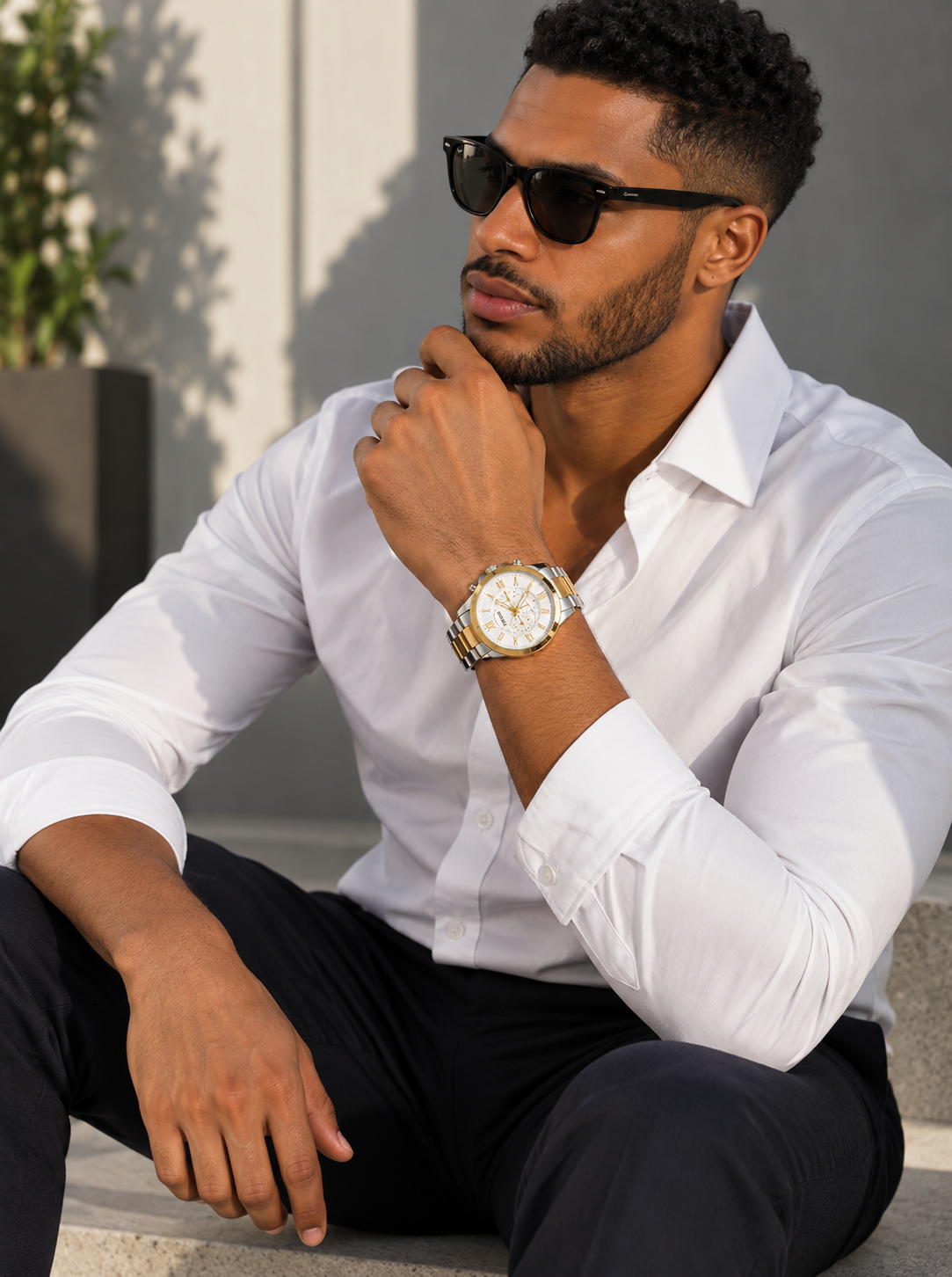 ⌚ Luxury Stainless Steel Chronograph Watch