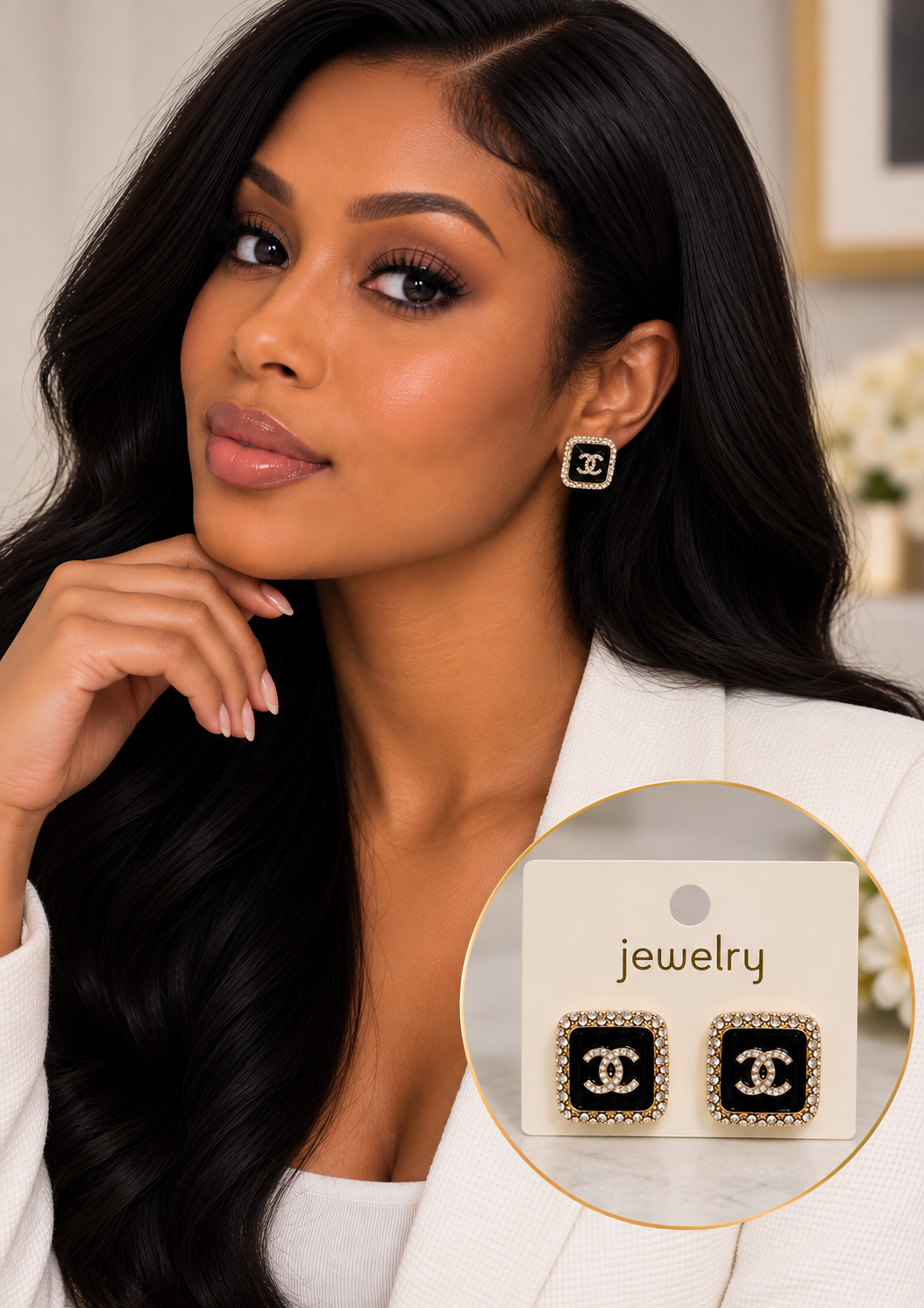🖤 Noir Luxe Crystal Earrings