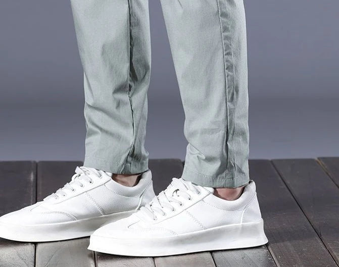 Male Suit Trousers Cotton Gray Straight Business Classic