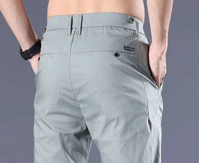 Male Suit Trousers Cotton Gray Straight Business Classic