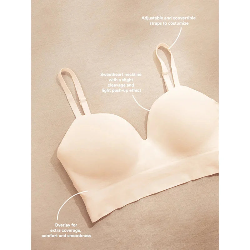 Women's Sexy Body Shaping Plus Size Fixed Cup Bra Supporting Traceless Underwear Comfortable Gather-up Wireless