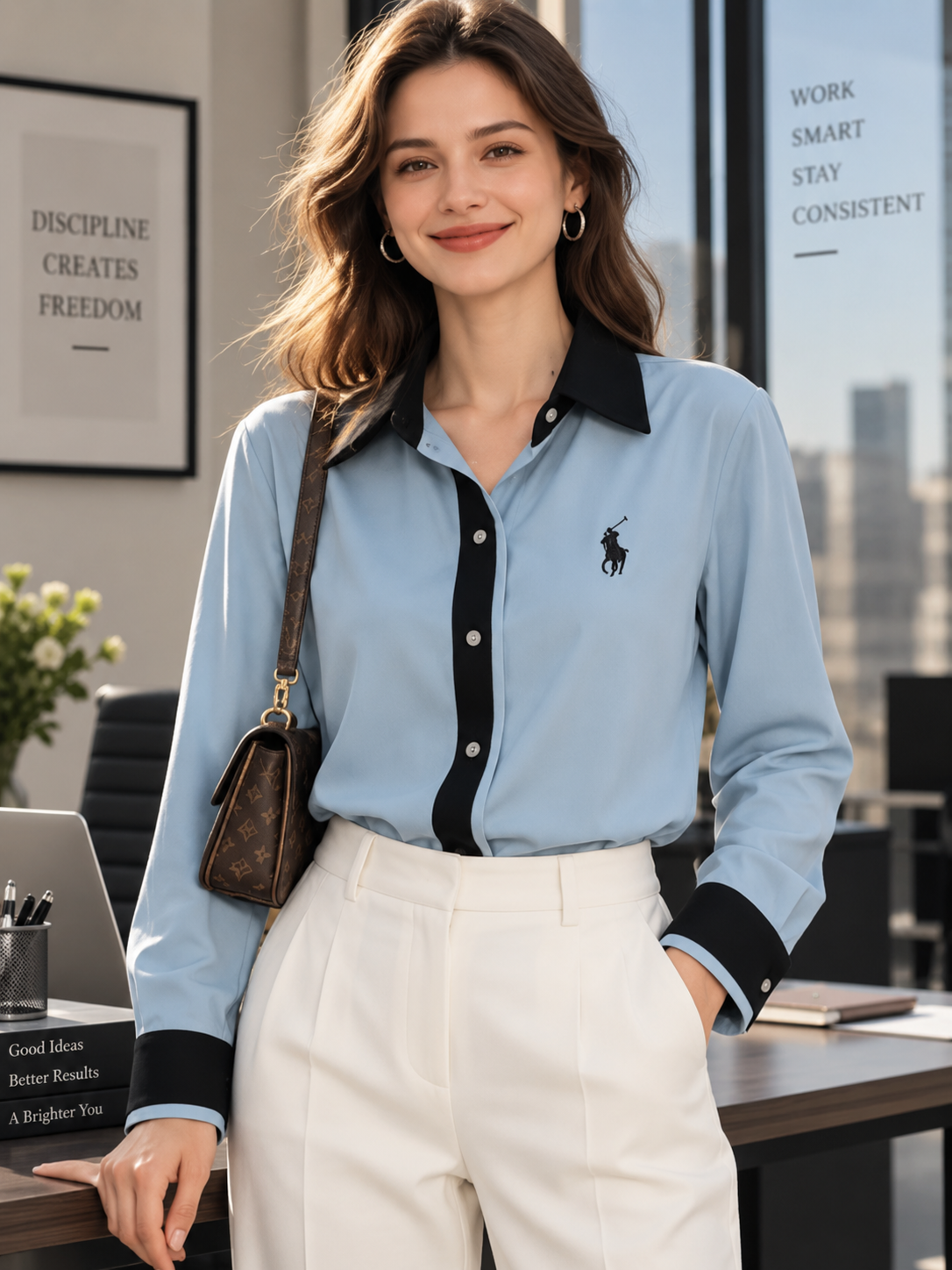✨ Silk Contrast Blouse