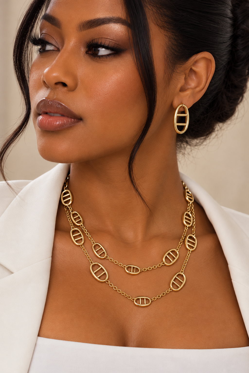 ✨Élégance Dorée Double Layer Set