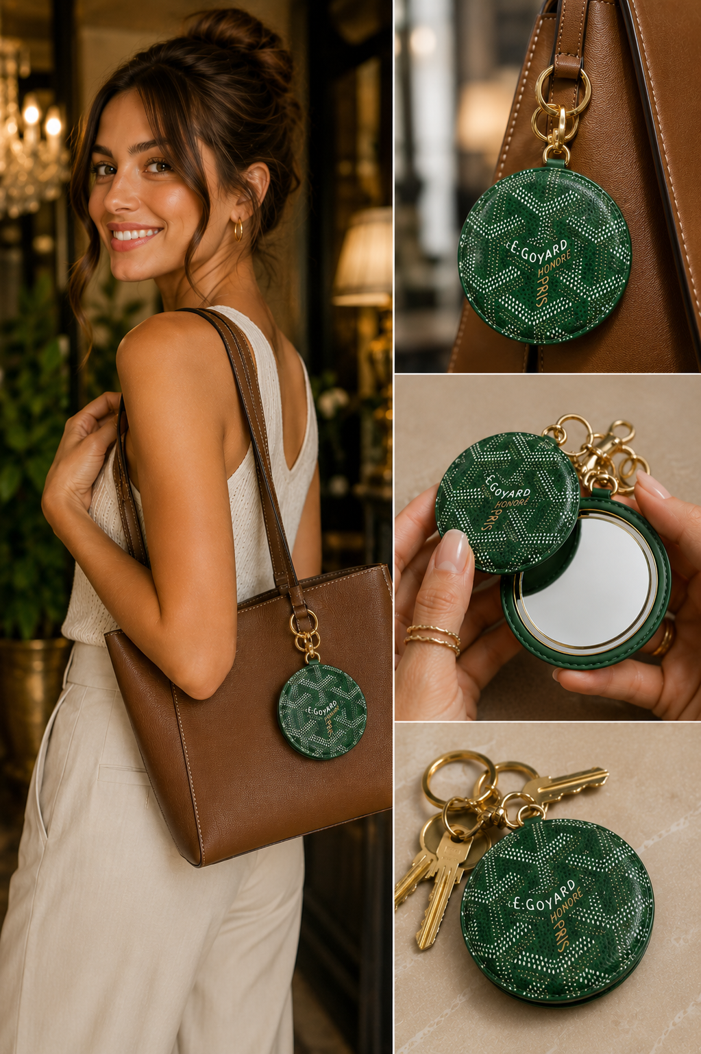 💚 Patterned Keychain Mirror 🪞🔑