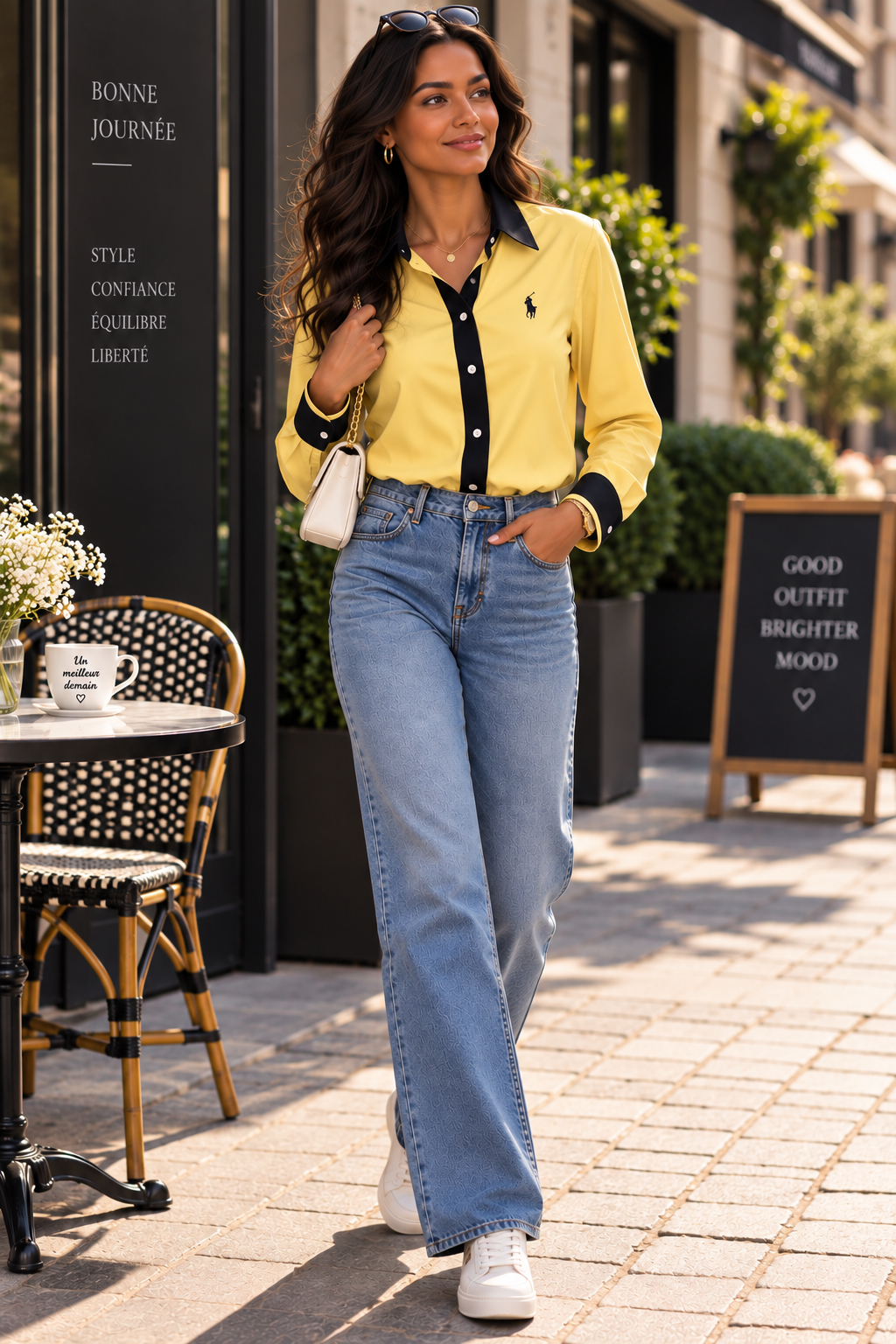 ✨ Silk Contrast Blouse