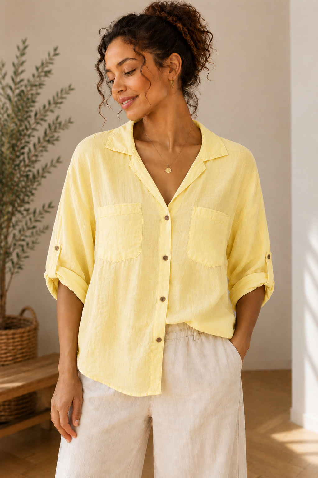 🌼 Linen Ease Button-Up Shirt
