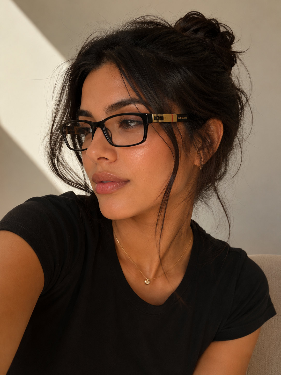 🕶️ Burberry Classic Check Rectangular Eyeglasses