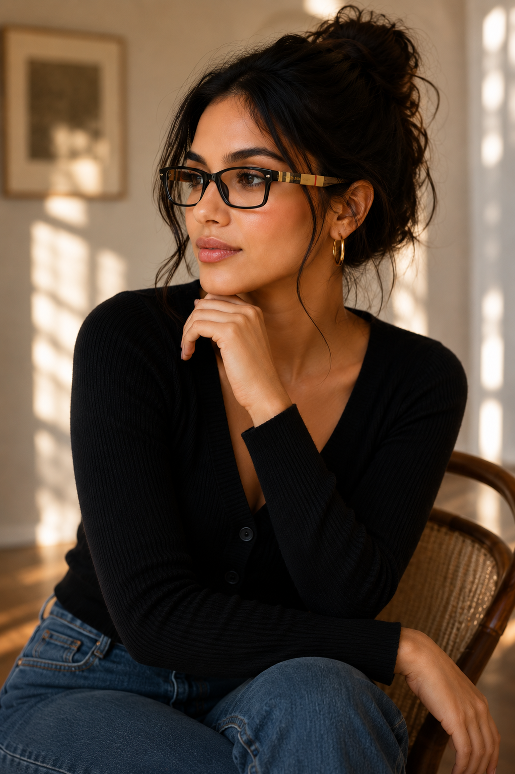 🕶️ Burberry Classic Check Rectangular Eyeglasses