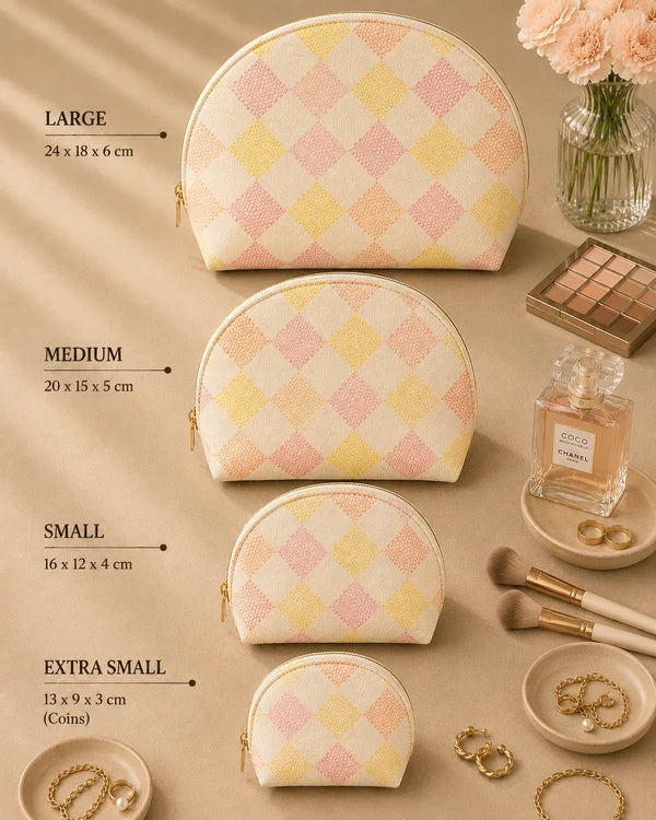 ✨ Diamond Vanity Pouches — 4-Piece Set 💕👜