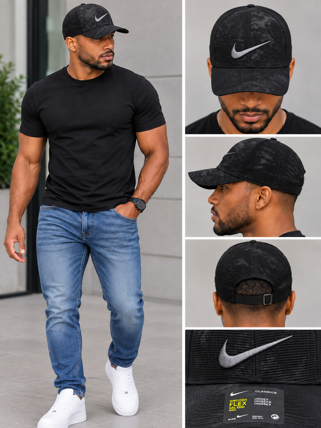 🧢 Urban Flex Cap – Black 🖤