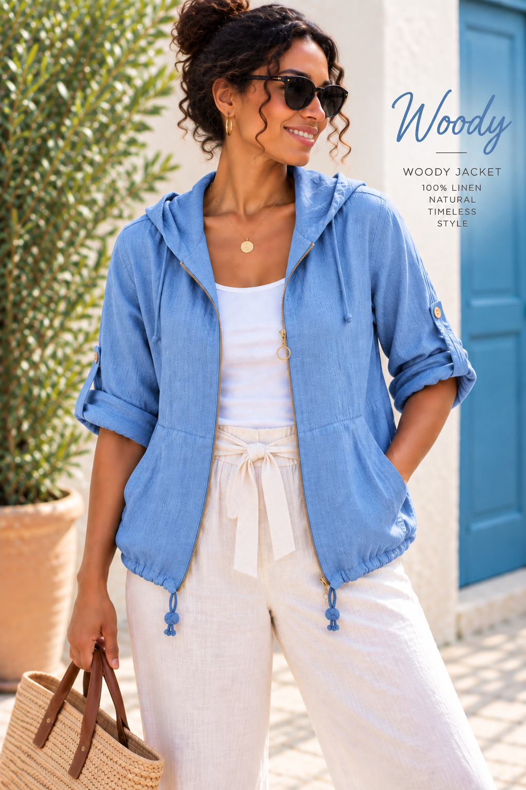 💙 Woody Sophistiqué – Linen Jacket
