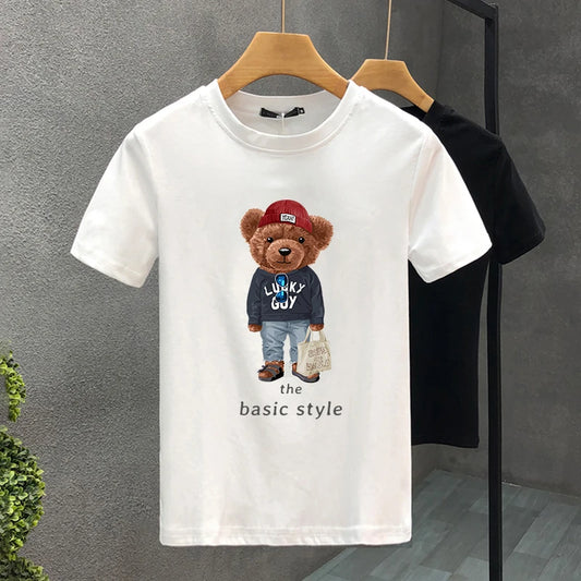 Funny Bear For Men's T-shirt Cotton High Quality  Unisex Oversized