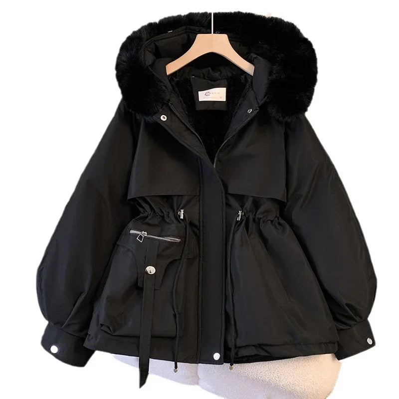 Lined Hood Down Jacket Winter Coat for Women