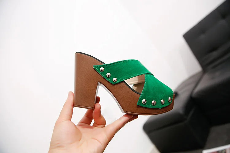 Fashion Slippers Fashion Rivets Open Toe