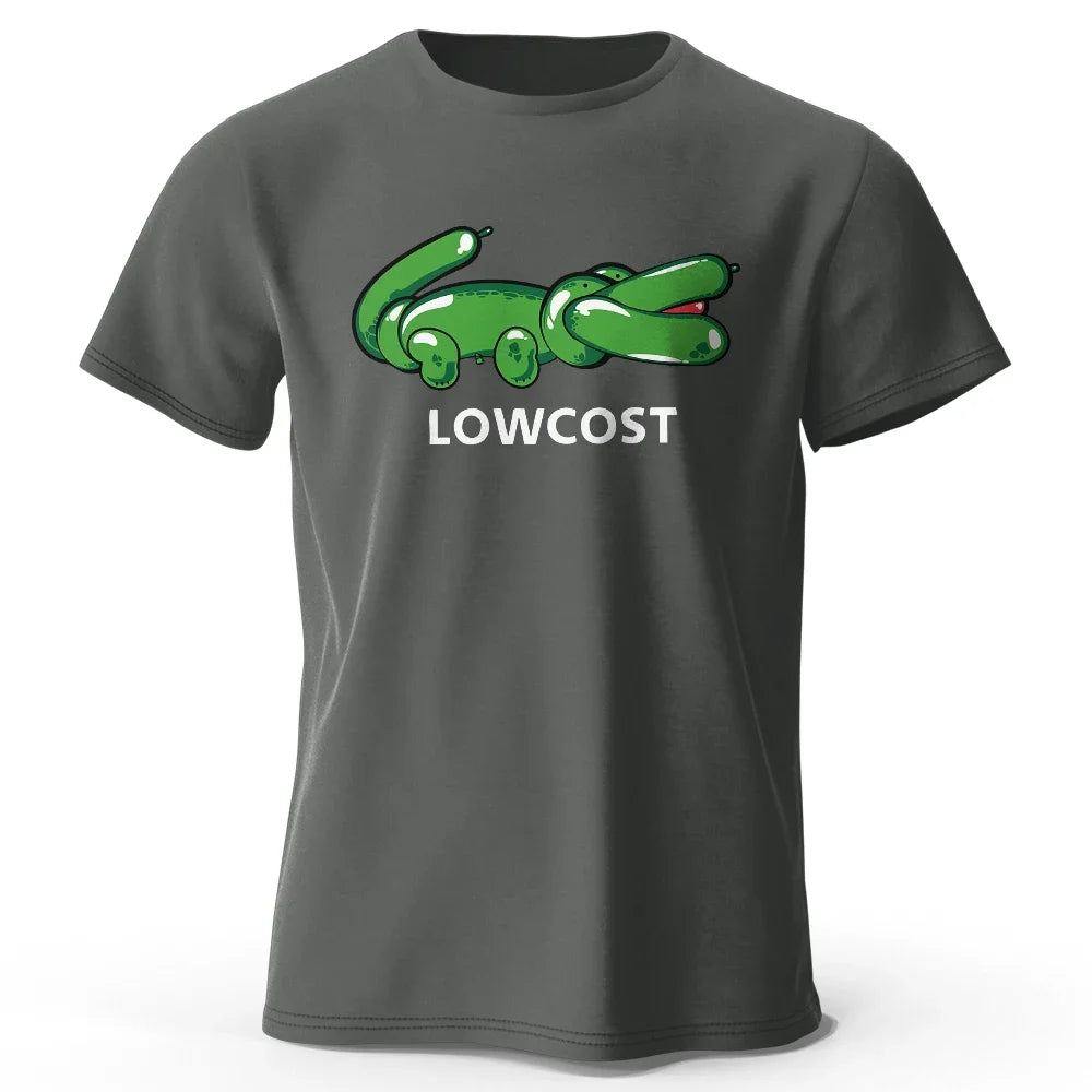 Green Crocodile Print T-shirt Lowcost Crocodile Funny Graphic Men's Short Sleeve Oversized Tee Shirt Men Woman Clothing Summer