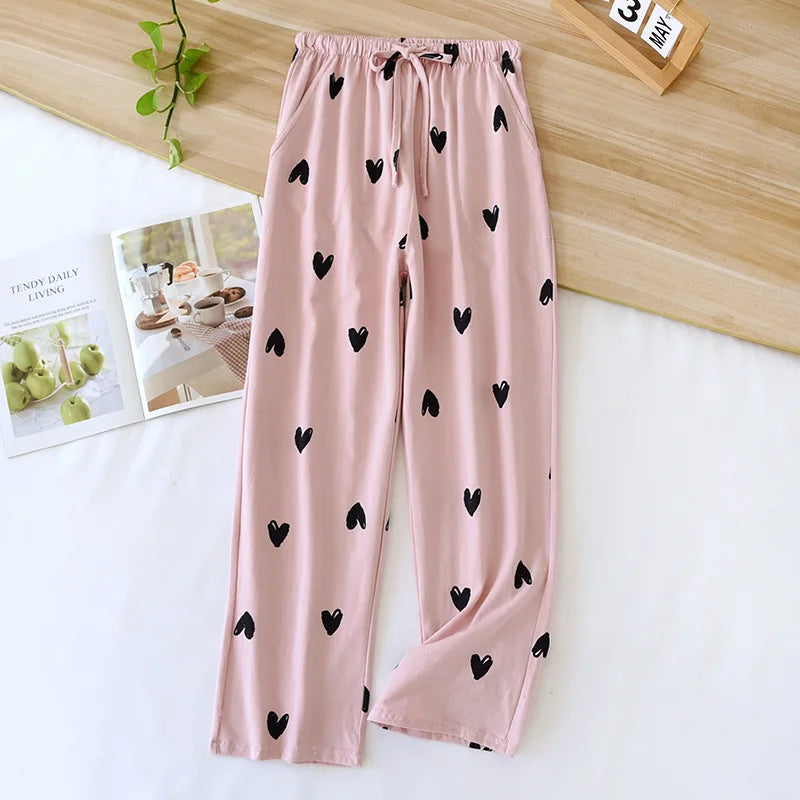 Pure cotton sleep bottoms women pants home trousers casual pajama