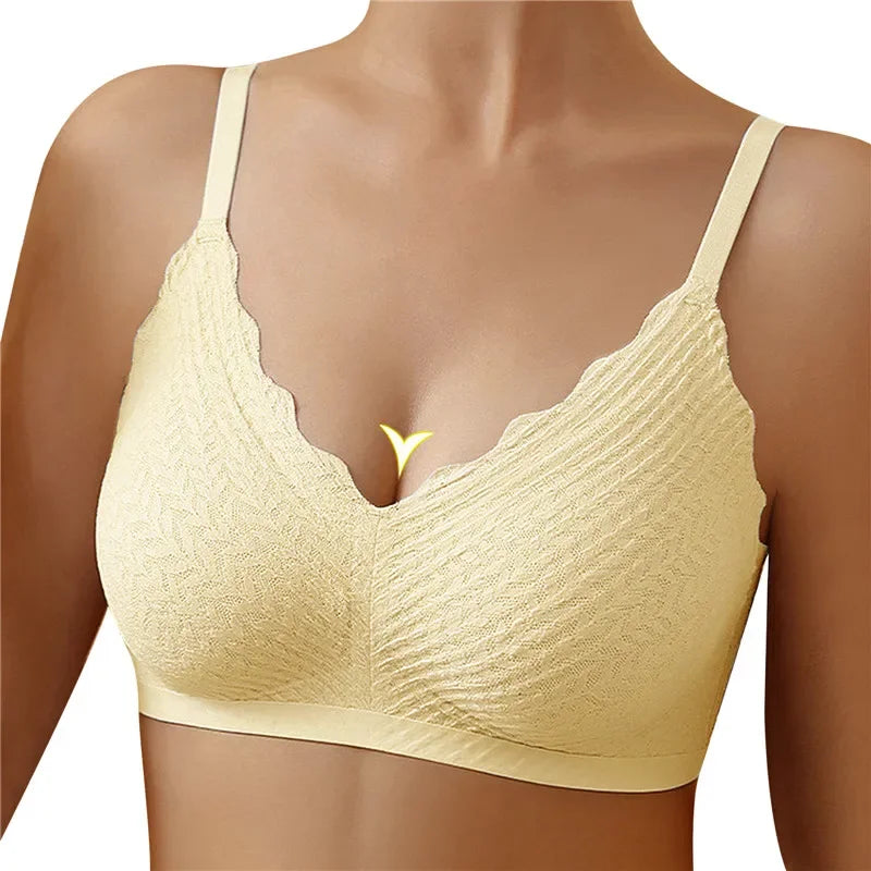 Woman  Laser Cut Seamless Wireless Push Up Bra Basic Crop Top Por Mayor Paddeden