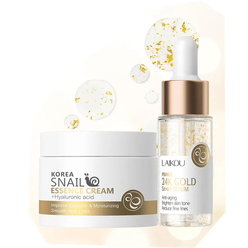 Snail Face Serum and Cream Moisturizing Anti Wrinkle Cream Collagen Nourishing Day Creams Facial Skin Care