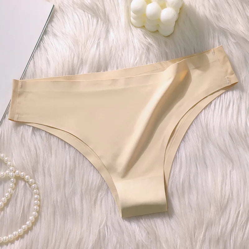 4PCS/Set Seamless Panties Women Sexy Underwear Ice Silk Underpants Low WaistG-string