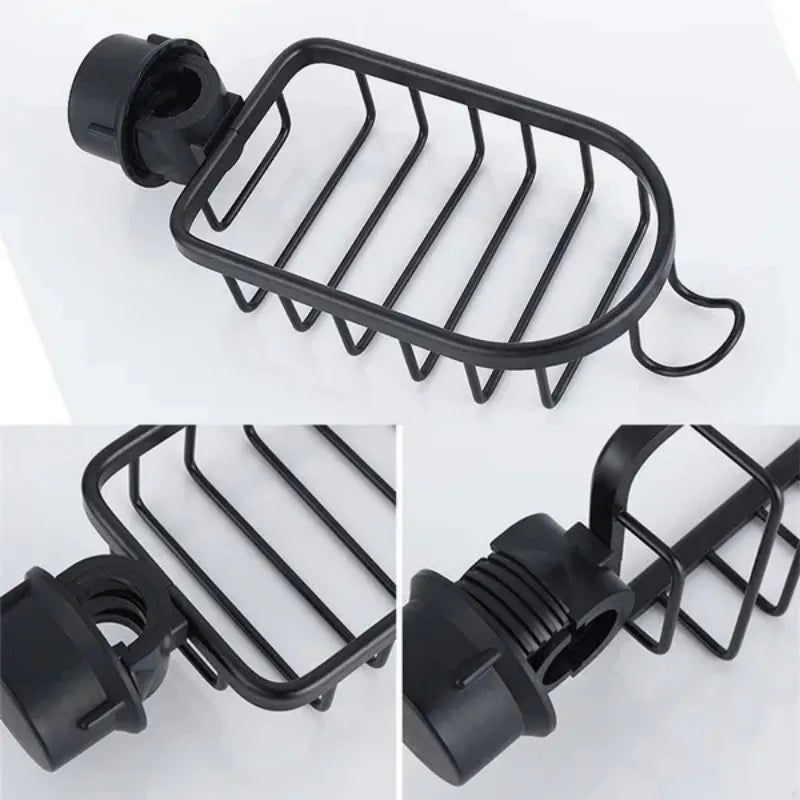 Adjustable Bathroom Faucet Storage Rack Drainage Shelf Sponge Dish Cloth Finishing Rack Shower