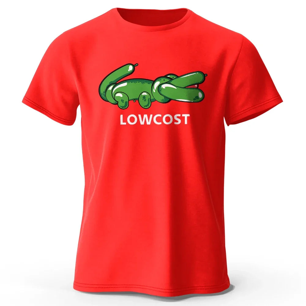 Green Crocodile Print T-shirt Lowcost Crocodile Funny Graphic Men's Short Sleeve Oversized Tee Shirt Men Woman Clothing Summer