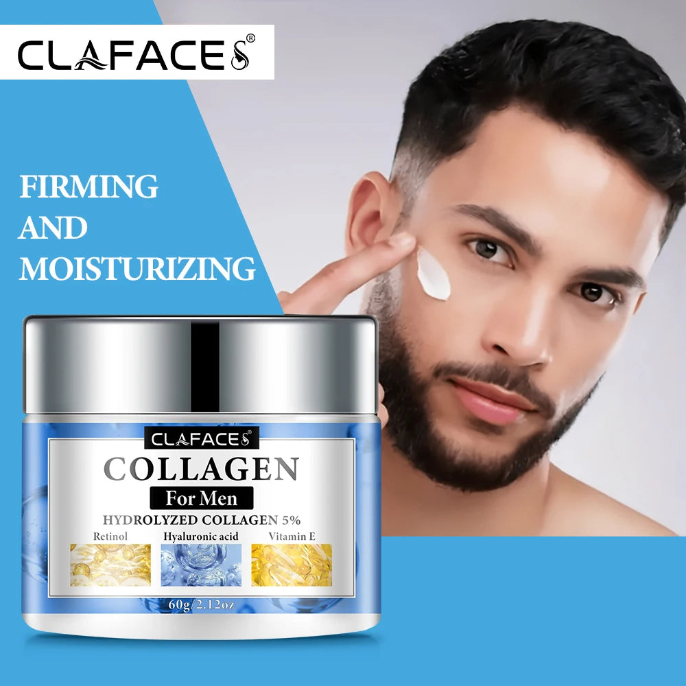 Men's Collagen Face Cream Smoothes Wrinkles on Face Tightens and Moisturizes Skin Protect The Skin Barrier Healthy Facial Care