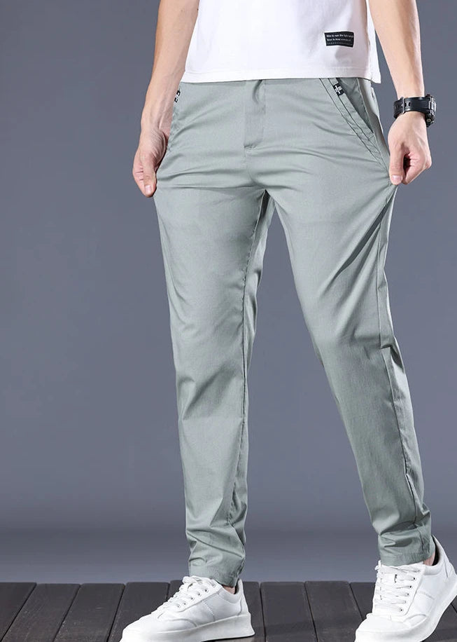 Male Suit Trousers Cotton Gray Straight Business   Classic