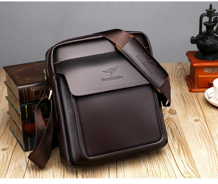 Luxury  Business High Quality Casual Men Bag Vertical Business Leather Shoulder  fashion Man Crossbody Messenger