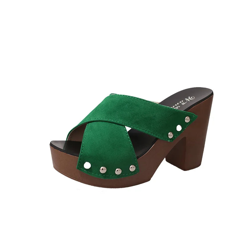 Fashion Slippers Fashion Rivets Open Toe