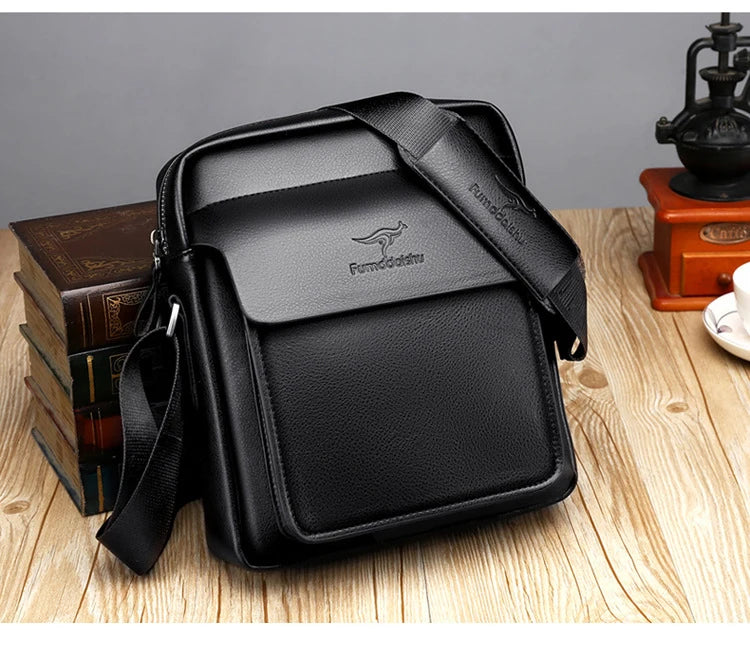 Luxury  Business High Quality Casual Men Bag Vertical Business Leather Shoulder  fashion Man Crossbody Messenger