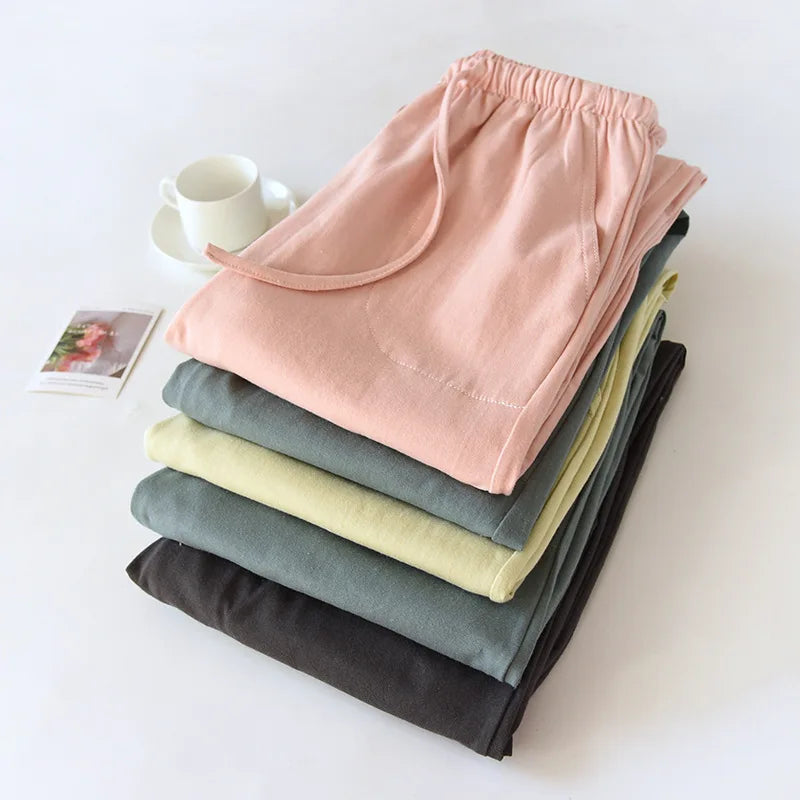 Pure cotton sleep bottoms women pants home trousers casual pajama