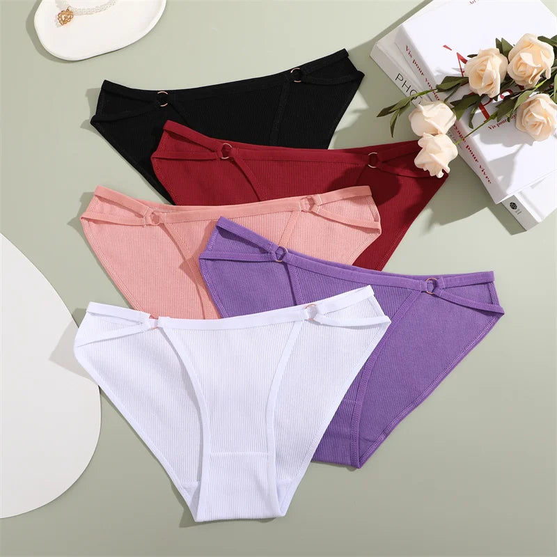 3PCS/Set Women Cotton Panties Sexy Low Rise Panties