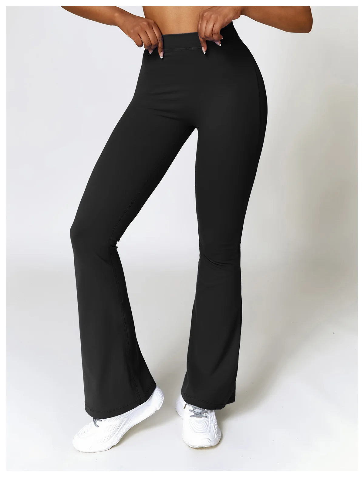 V-shaped Hip Yoga Pants Flare Leggings Women High Waist Wide Leg Pants  Gym Fitness Sports