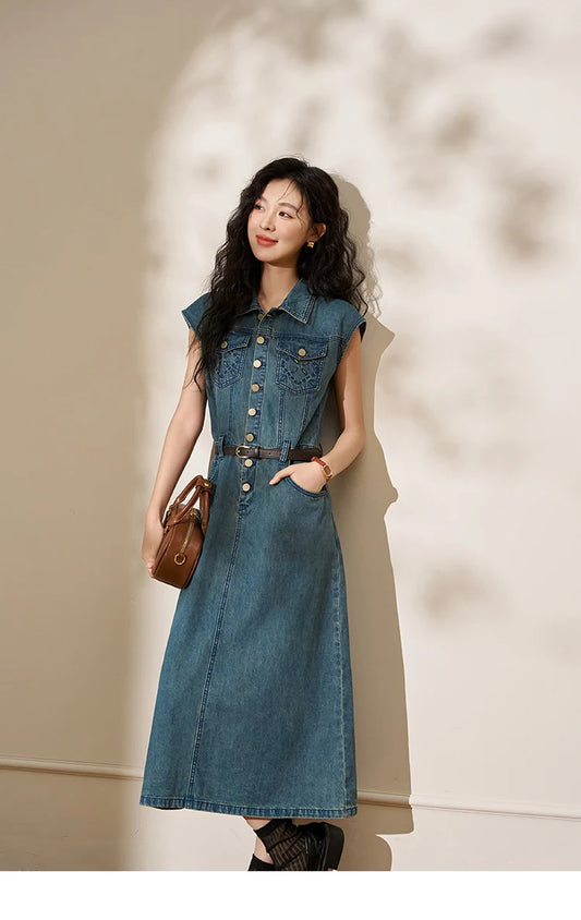 Denim Blue Camisole Dress for Women