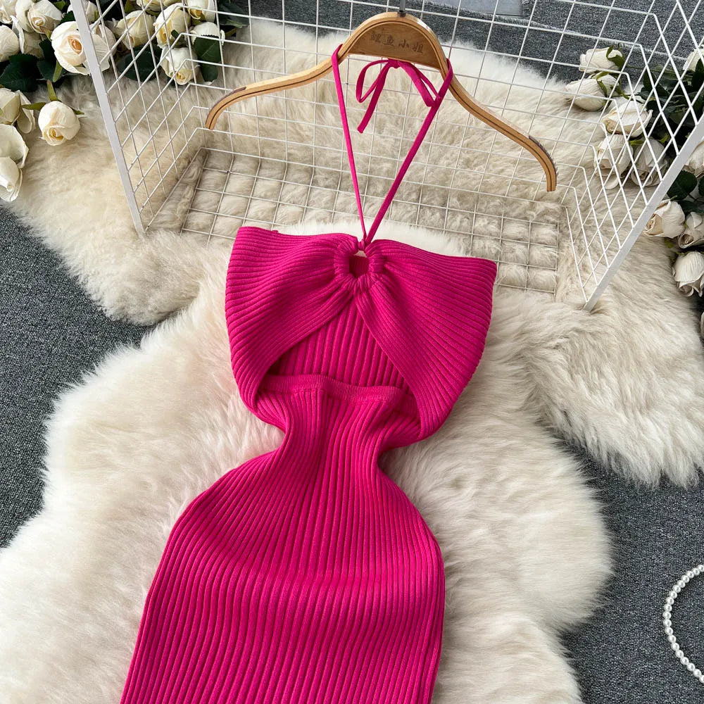 Crochet Bodycon Dress Cut Out Sexy Split Dresses Off Shoulder