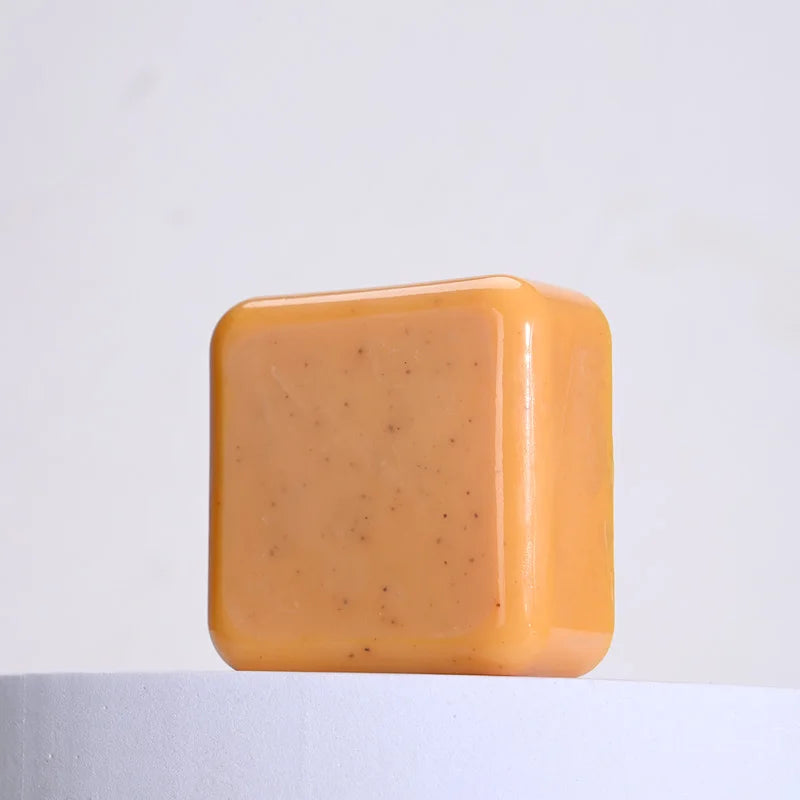 Turmeric Scrub Soap Solid Face Wash with Kojic Acid Olive Oil Minerals Natural Ingredients Skincare Body Use