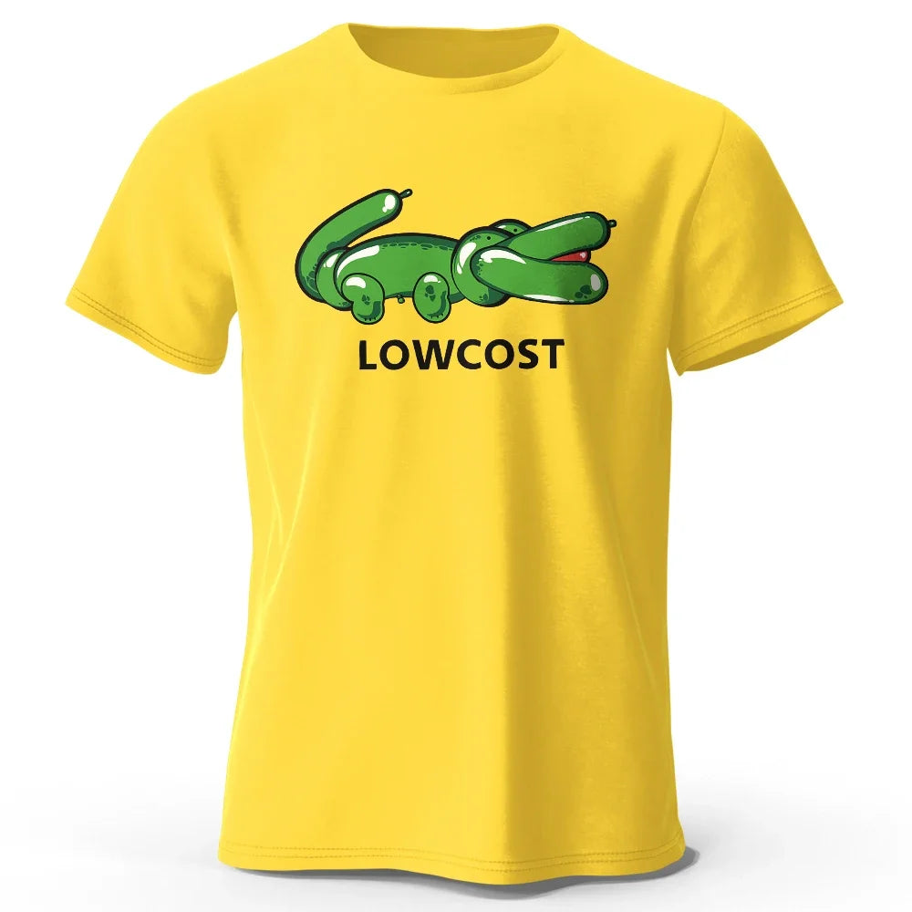 Green Crocodile Print T-shirt Lowcost Crocodile Funny Graphic Men's Short Sleeve Oversized Tee Shirt Men Woman Clothing Summer