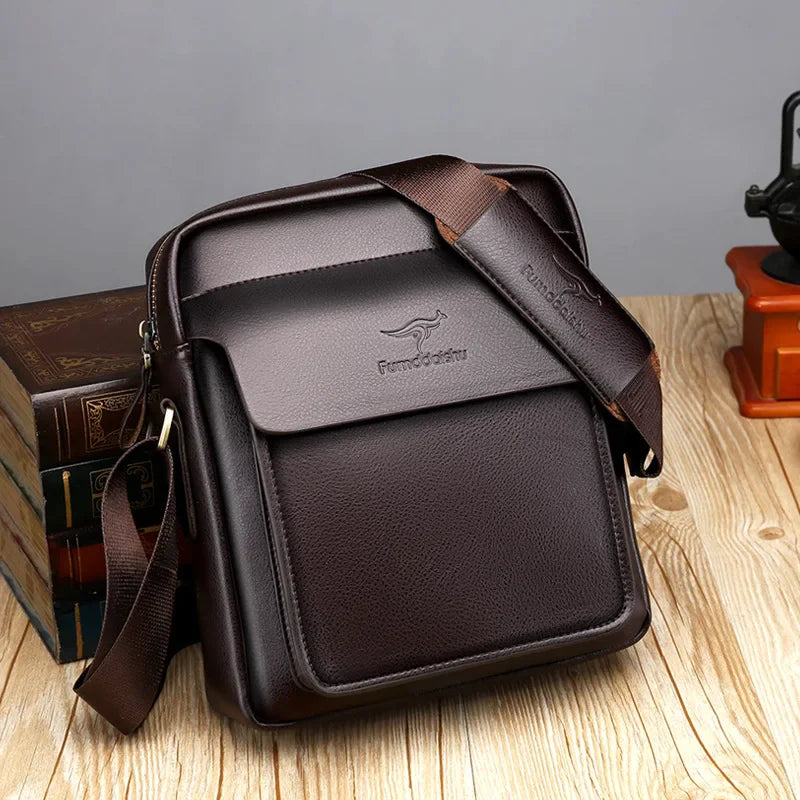 Luxury  Business High Quality Casual Men Bag Vertical Business Leather Shoulder  fashion Man Crossbody Messenger