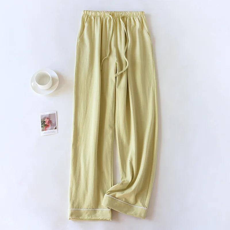 Pure cotton sleep bottoms women pants home trousers casual pajama