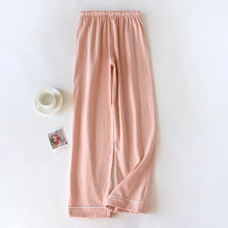 Pure cotton sleep bottoms women pants home trousers casual pajama