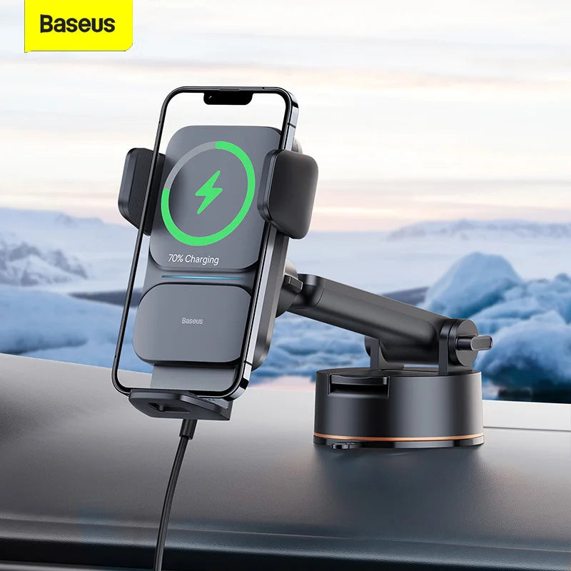 Car Wireless Charger Holder Car Mount Mobile Phone Dashboard Bracket Charger For iPhone  Samsung Qi Wireless Charging 15W