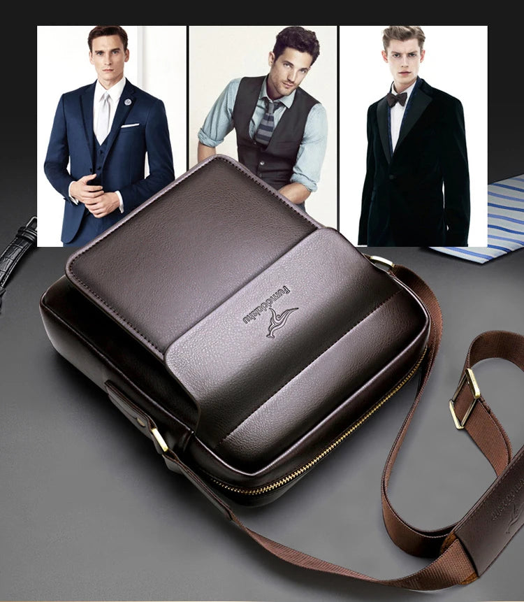 Luxury  Business High Quality Casual Men Bag Vertical Business Leather Shoulder  fashion Man Crossbody Messenger