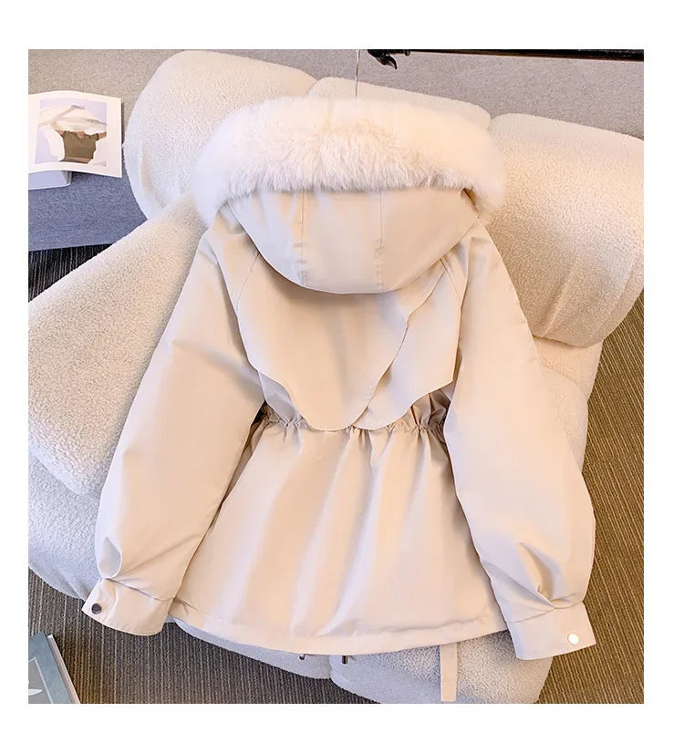 Lined Hood Down Jacket Winter Coat for Women