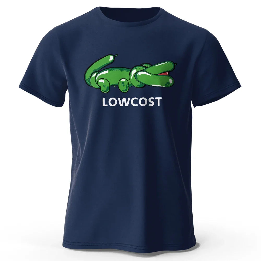 Green Crocodile Print T-shirt Lowcost Crocodile Funny Graphic Men's Short Sleeve Oversized Tee Shirt Men Woman Clothing Summer