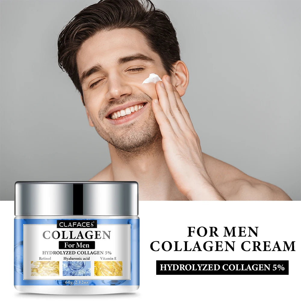 Men's Collagen Face Cream Smoothes Wrinkles on Face Tightens and Moisturizes Skin Protect The Skin Barrier Healthy Facial Care