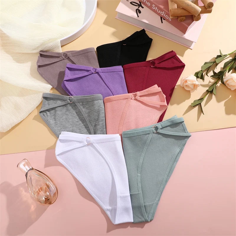 3PCS/Set Women Cotton Panties Sexy Low Rise Panties