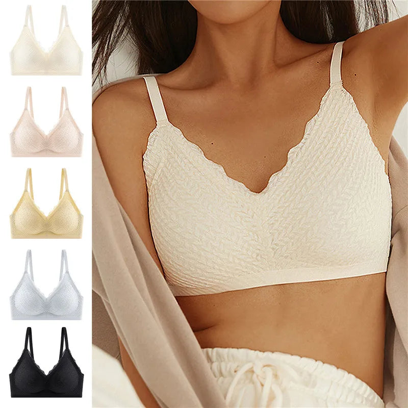 Woman  Laser Cut Seamless Wireless Push Up Bra Basic Crop Top Por Mayor Paddeden